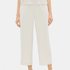 Eileen Fisher System 100% Silk Georgette Crepe Cropped Pant - Bone - 1X